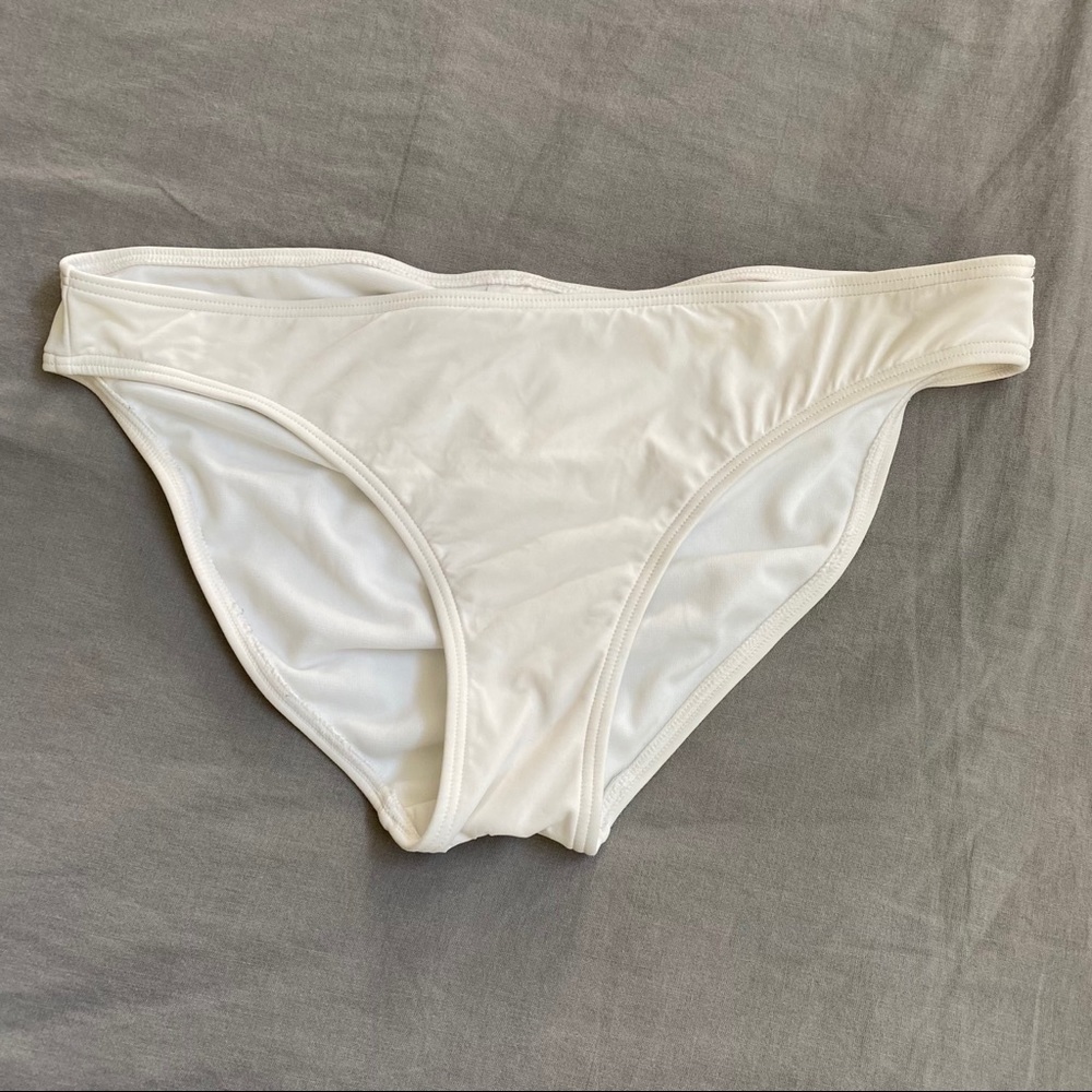Xhilaration White Rouched Bikini Bottoms